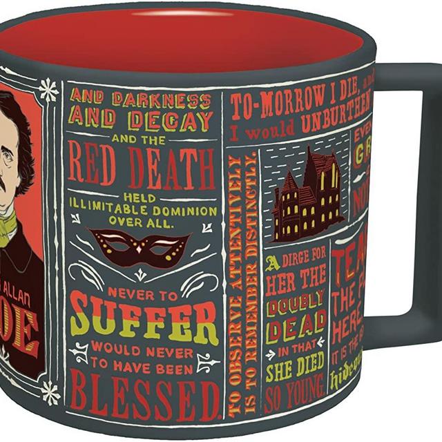 Edgar Allan Poe Coffee Mug - Poe's Most Famous Quotes and Writings - Comes in a Fun Gift Box - by The Unemployed Philosophers Guild