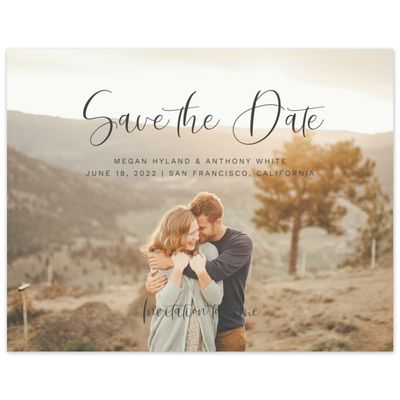 Charcoal, Grey Wedding Digital Save the Date - Saranac Portrait