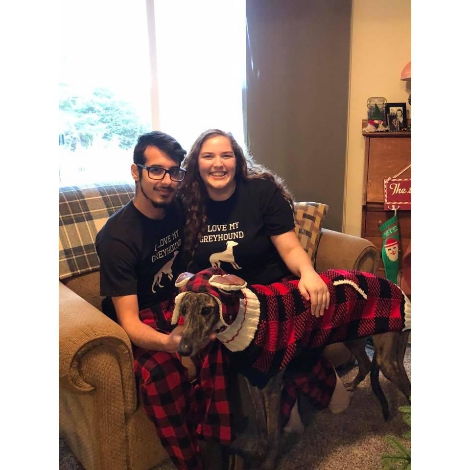 Our first Christmas with our dog Angie