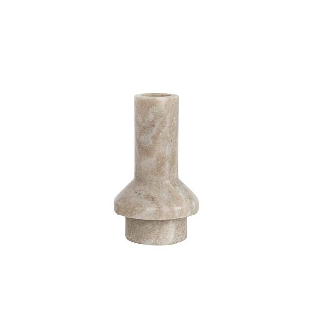 Bloomingville Marble Taper Candle Holder, 4.5", Beige