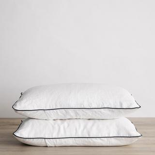 Piped Linen Pillowcase, Set of 2