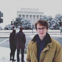 Seth's first visit to Washington, D.C. to see me. Of course it snowed.