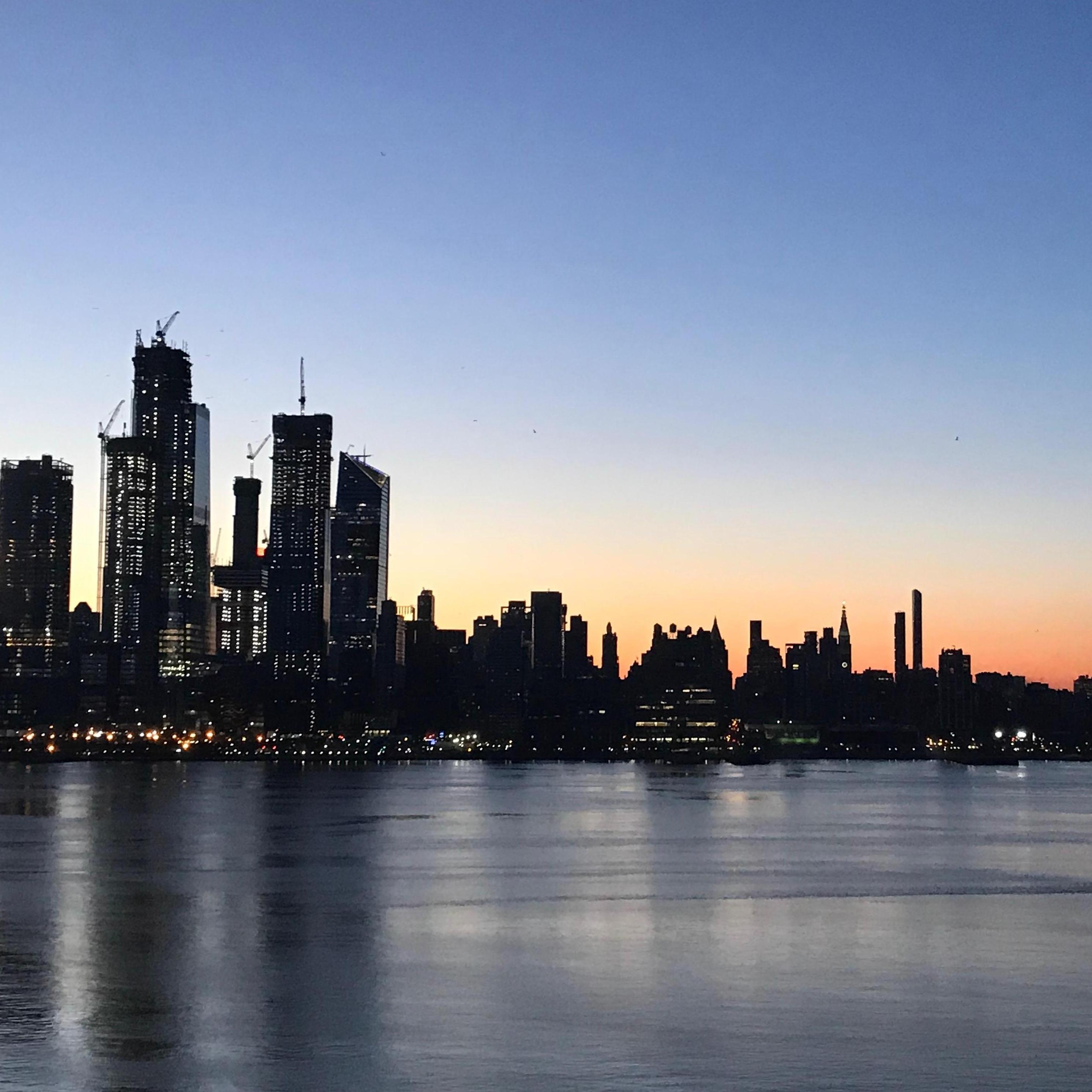 NYC in March 2018 <3 one of the most exciting trips we've ever taken (this was the sun setting after a fun weekend of seeing Wicked on Broadway, taking a tour of Carnegie Hall, and so much more!)