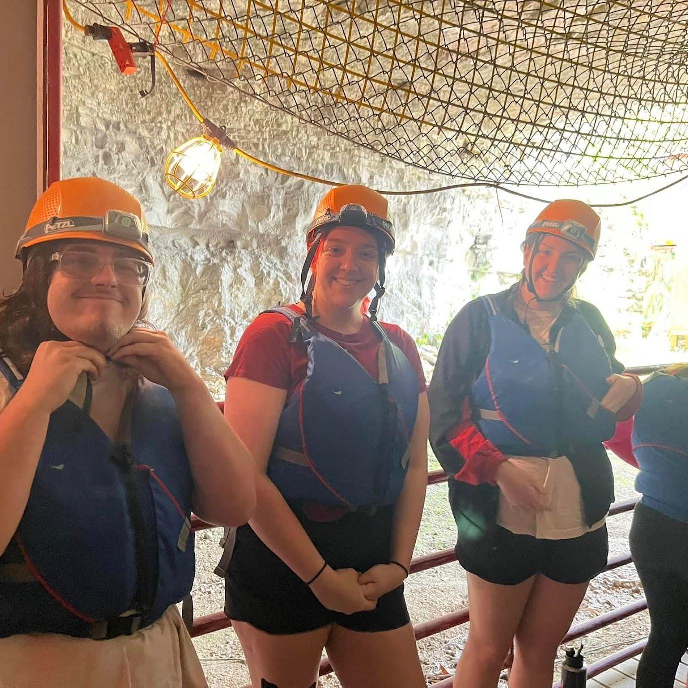 Another photo of us at Red River Gorge with family about to kayak inside a cave!