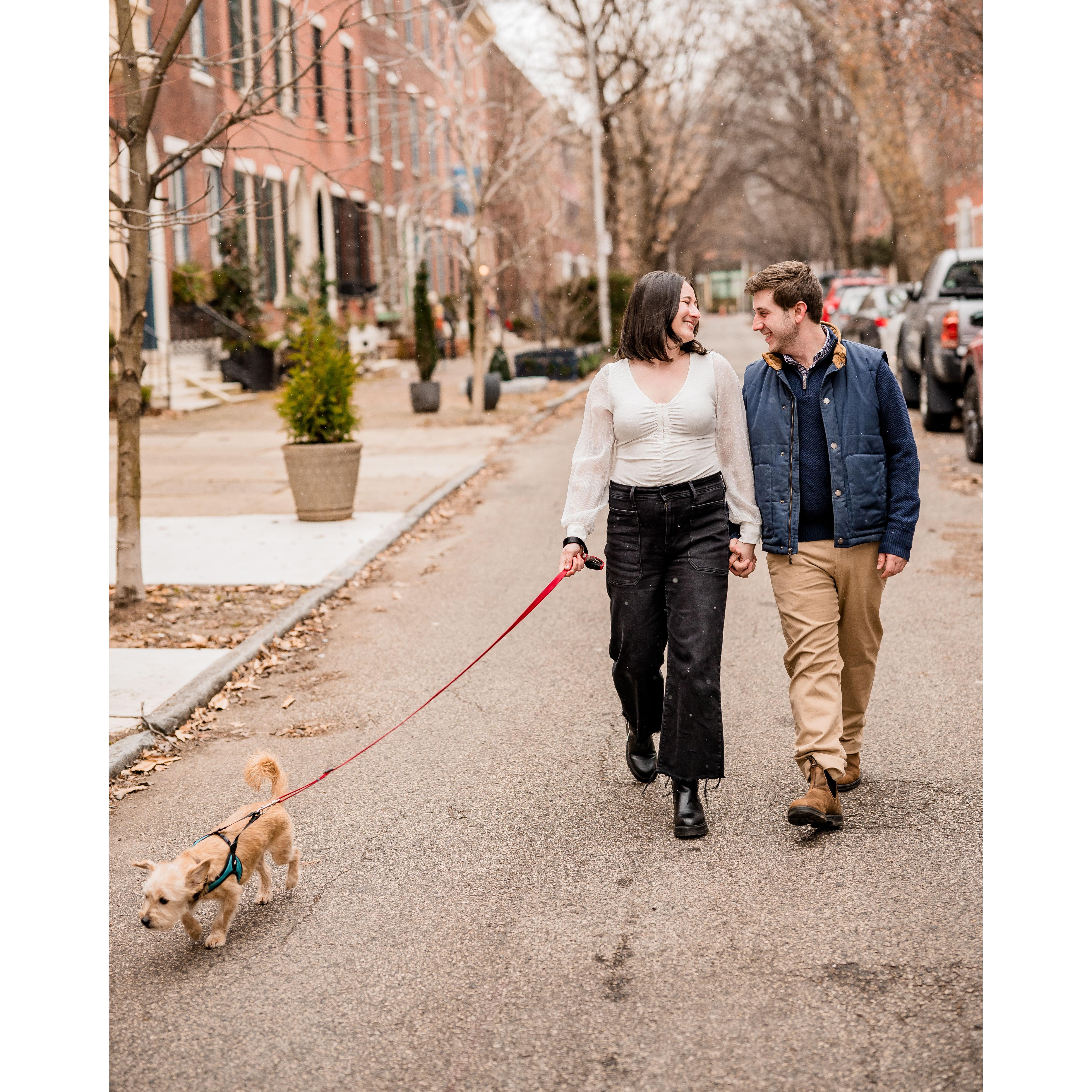 Engagement photos in the neighborhood with Matt Gruber Photography