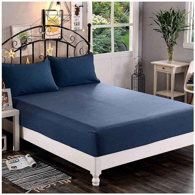 Elegant Comfort Premium Hotel Quality 1-Piece Fitted Sheet, Softest 1500 Thread Count Egyptian Quality Microfiber - Deep Pocket up to 16 inch, Wrinkle and Fade Resistant, King, Navy Blue