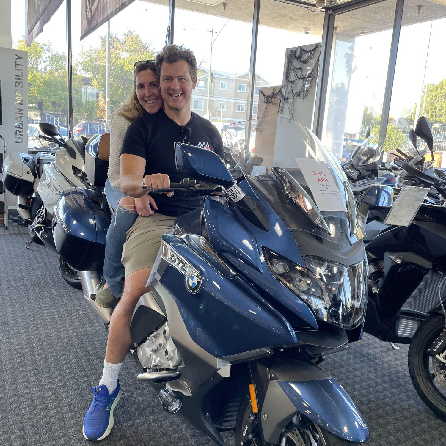 Pauly trying to convince me that I could learn how to drive a motorcycle.... think I'm meant to be a passenger princess forever.