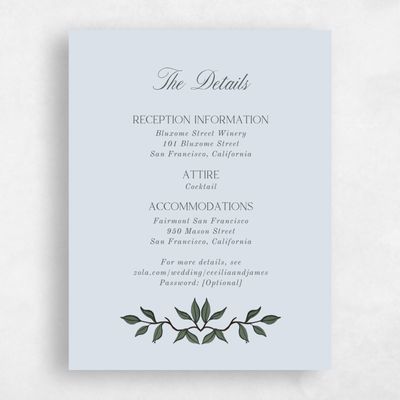 Blue Floral Wedding Enclosure - Oiseau