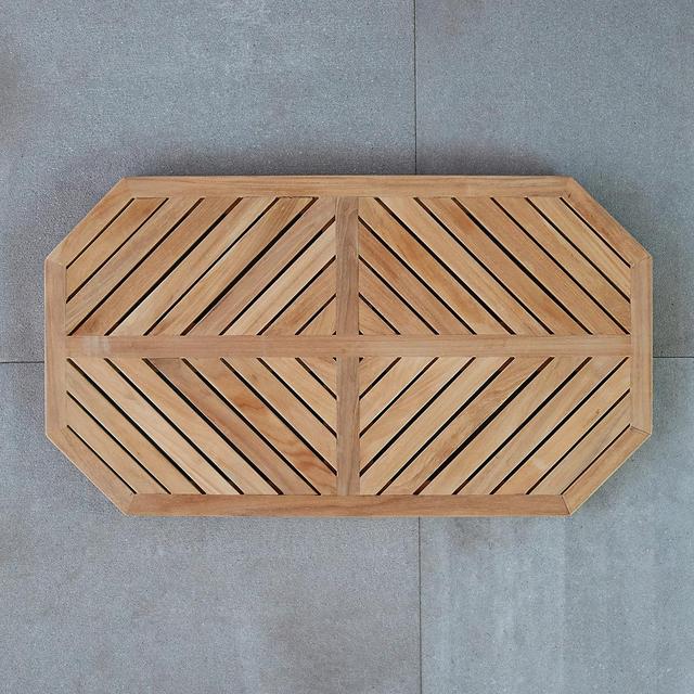 Geometric Teak Doormat
