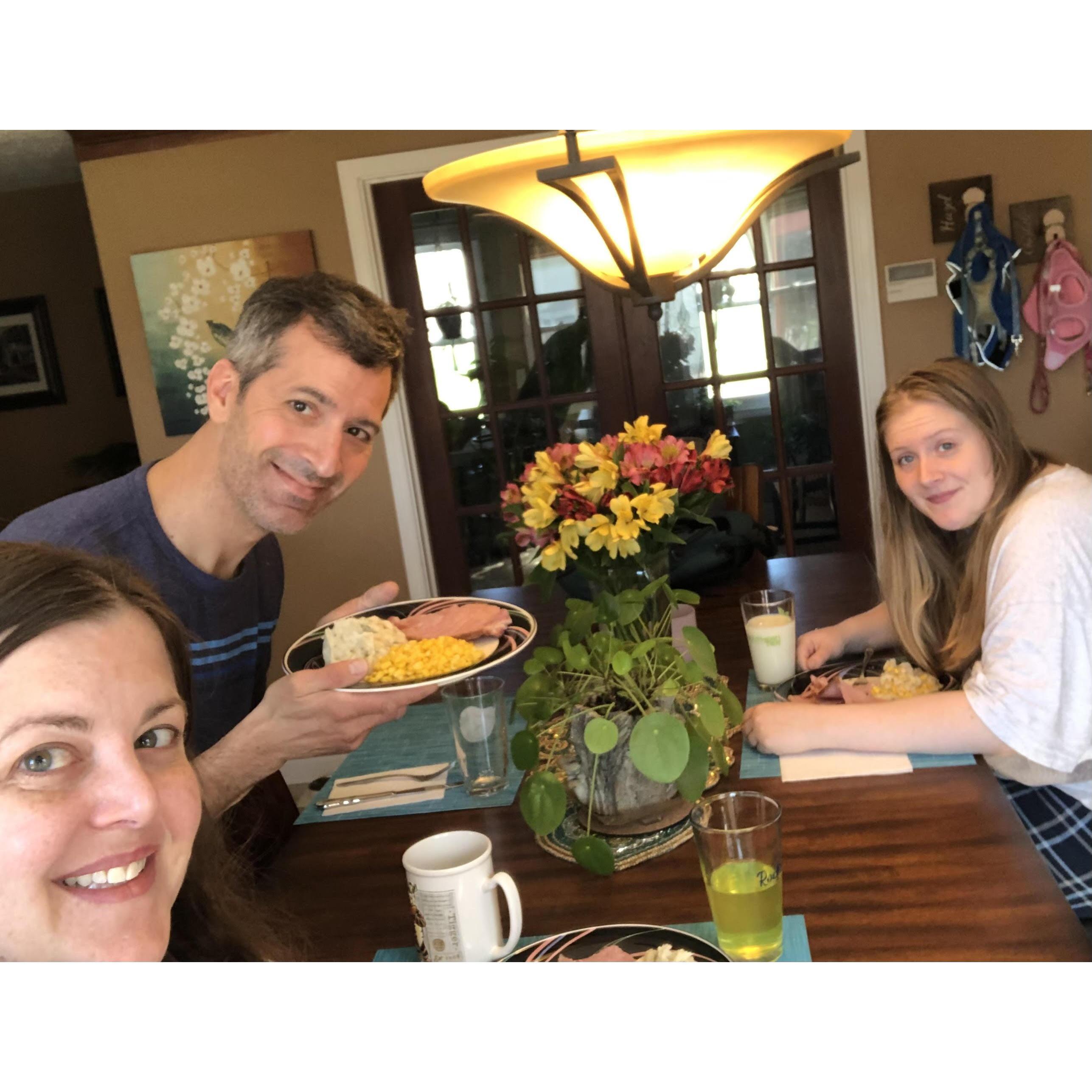 Dinner together as a family.