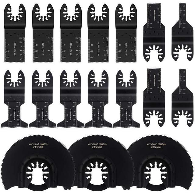 AxPower Oscillating Saw Blades Universal Multi Tool Multitools Blades For Woodwork Carpenter Compatible with Fein Bosch Dremel Craftsman Ridgid Ryobi Makita Milwaukee Dewalt Rockwell(17, Mix)