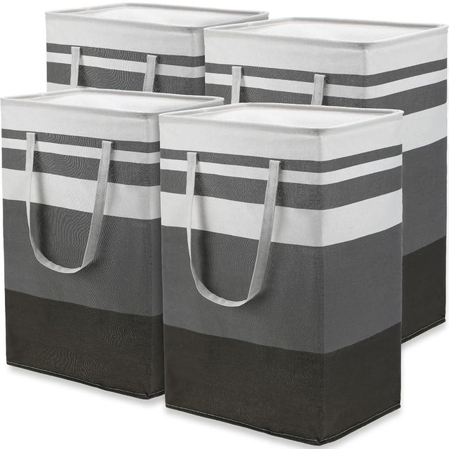 4 Pcs Laundry Basket 75L Large Laundry Hamper Collapsible Tall Clothes Hamper Waterproof Dirty Clothes Basket with Handles Freestanding Laundry Bin Storage Basket for Clothes Toy Organizer (Gradient)