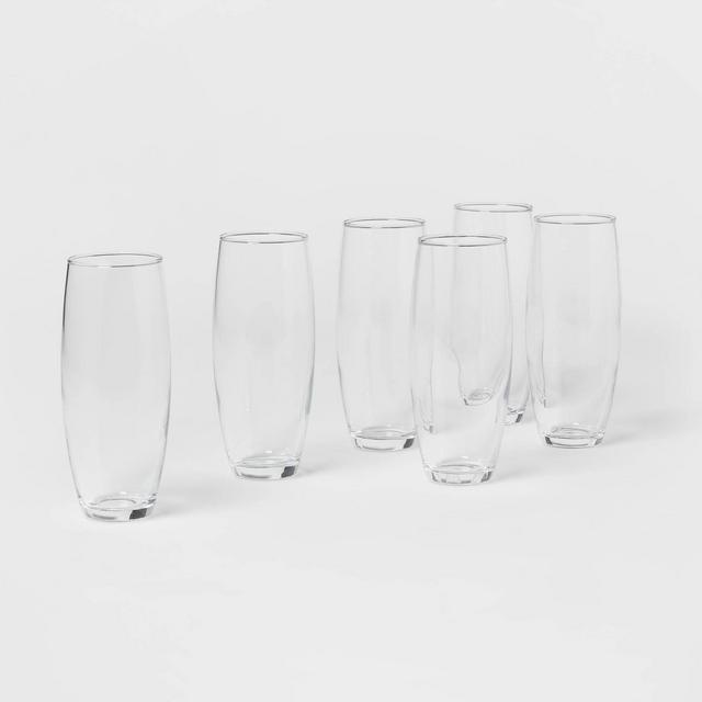 9oz 6pk Glass Stemless Champagne Flutes - Made By Design™