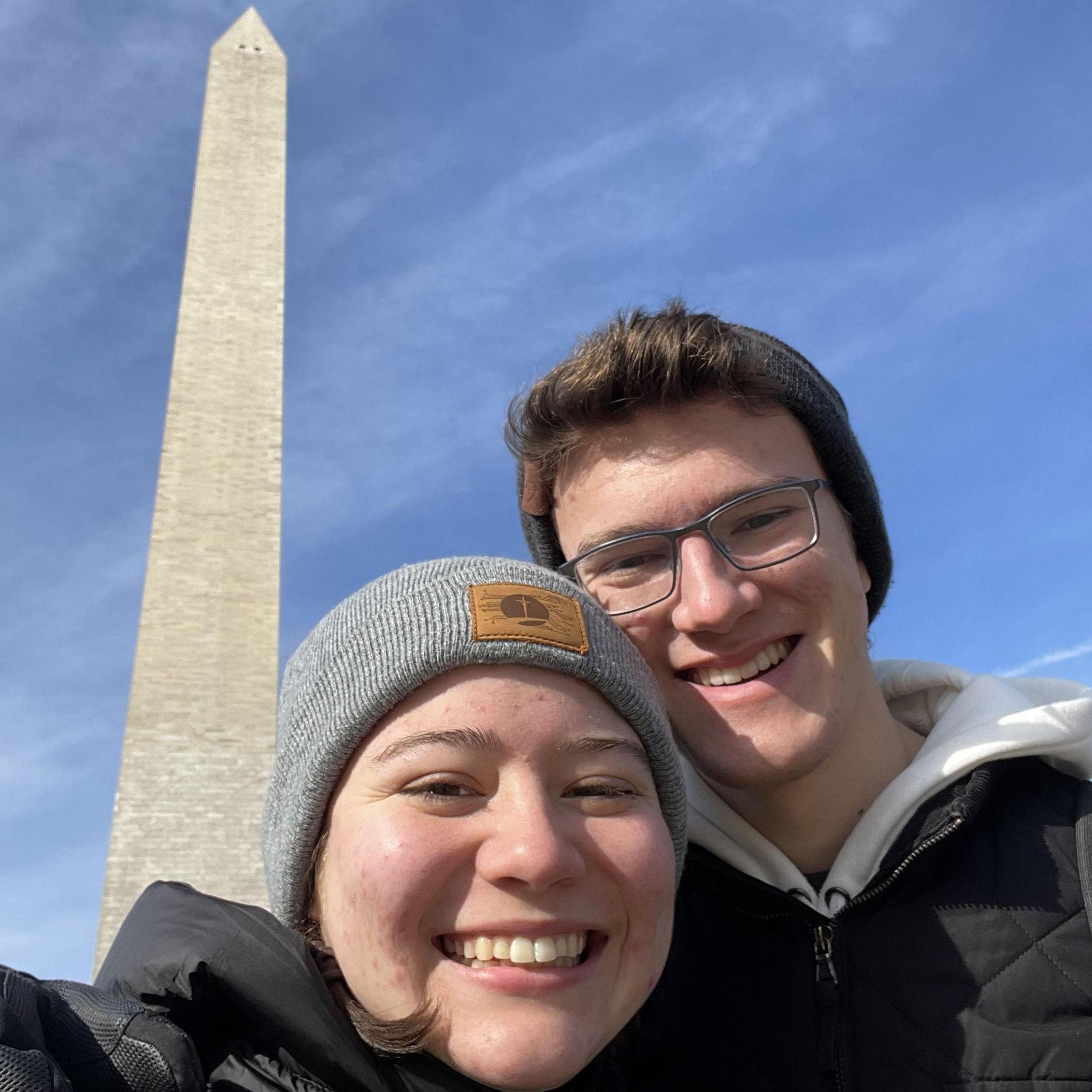 US in Washington D.C. for our first March For Life! We're pretty sure we almost got frostbite. (January 2022)