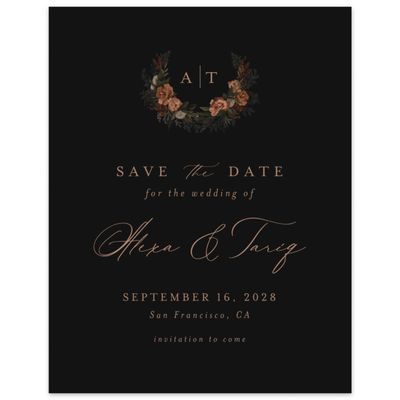 Black Wedding Digital Save the Date - Juniper Portrait