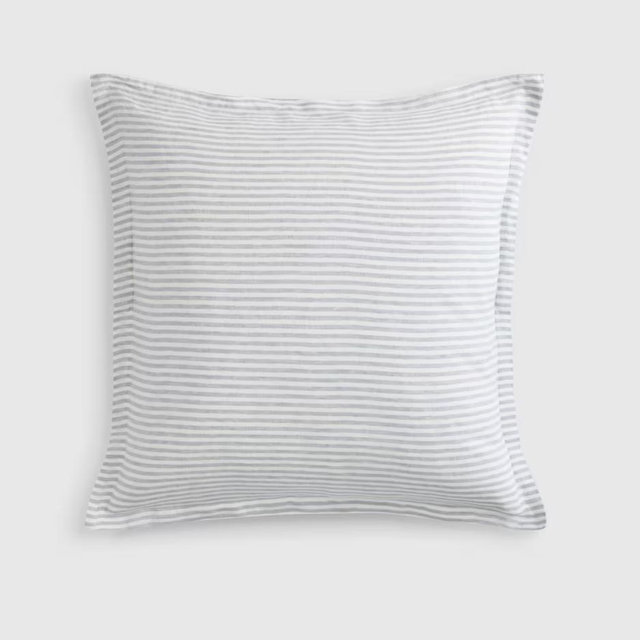 European Linen Stripe Euro Sham - Mist/White Stripe, Euro
