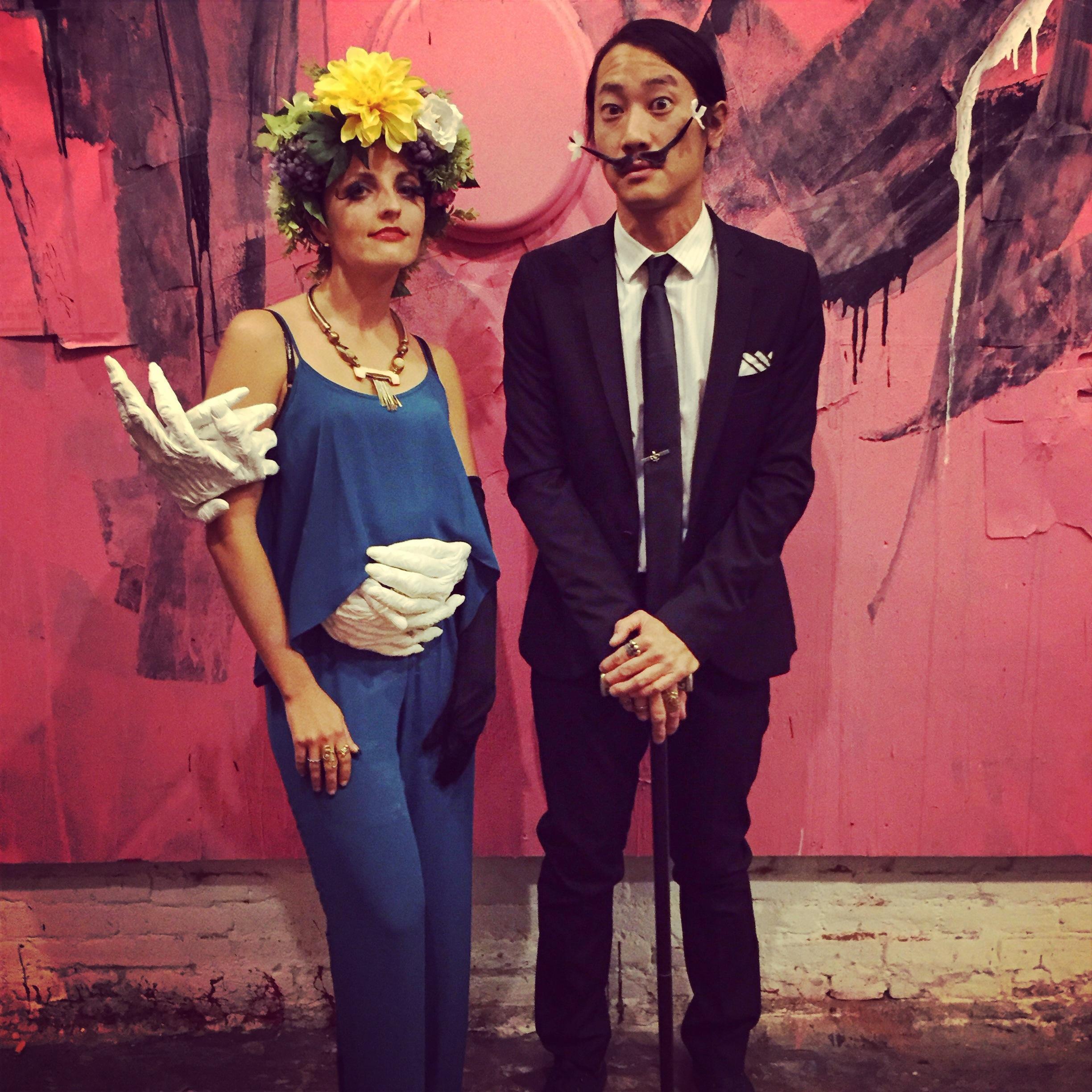 Our first Halloween, Dali and his flowerhead 2014