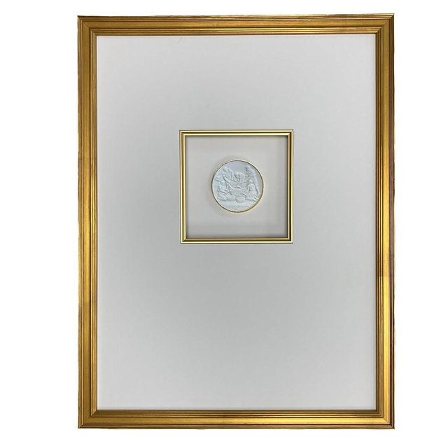 Framed Religious Intaglios in 12x16 Gold Frame (The Net Cast into the Sea)