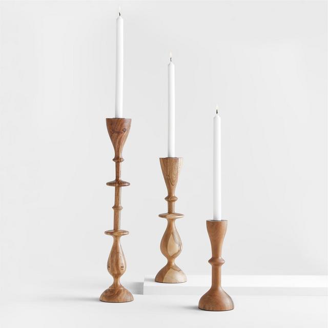 Vantaa Natural Taper Candle Holders, Set of 3