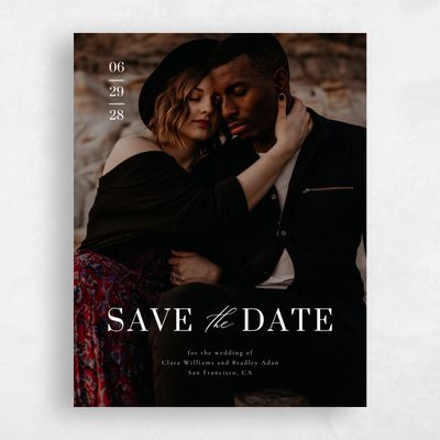 White Standard Wedding Save the Date - Talana Photo