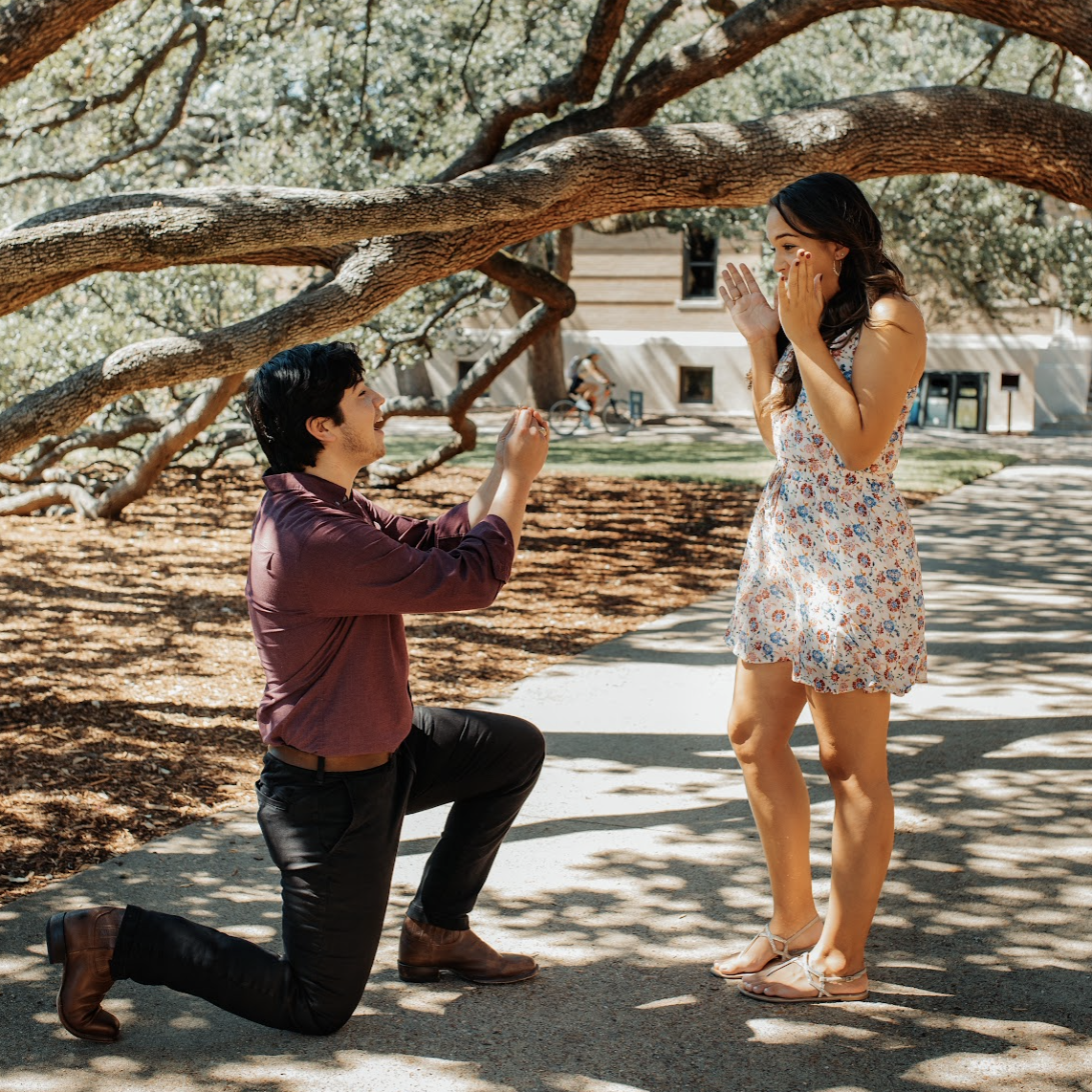Michael re-proposed to Kenzie under the famous "Century Tree" because as an Aggie- it's mandatory.
