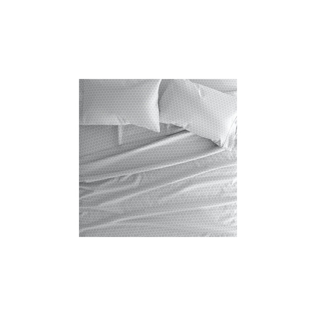 Becky Cameron, Easy Care, Honeycomb Pattern Sheet Set, Queen, Gray