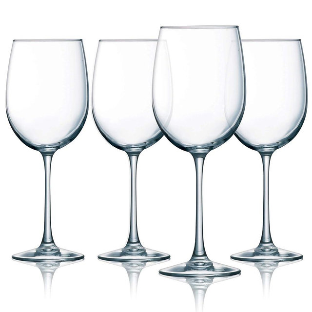 Luminarc Cachet 19 Ounce White Wine Glass 4-Piece Set, Clear,