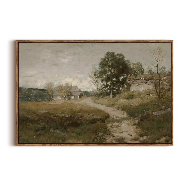 InSimSea Framed Canvas Wall Art, Vintage Countryside Landscape Farmhouse Decor, Large Wall Art for Living Room, French Country Decor Wall Prints, 20"x30"