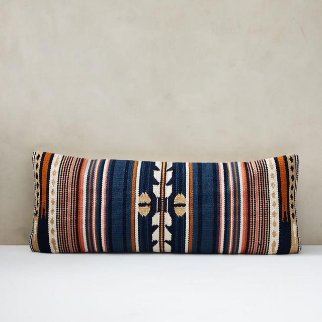 Woven Baja Pillow Cover, 14"x36", Midnight