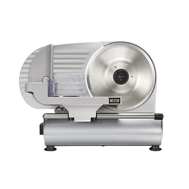 Weston Electric Meat Cutting Machine, Deli & Food Slicer, Adjustable Slice Thickness, Removable 9” Stainless Steel Blade, Non-Slip Suction Feet, Easy to Clean (61-0901-W)