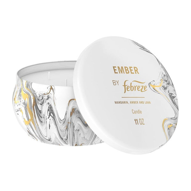 Febreze Scented Candle, Ember Scent, 11 oz 4 Wick Candle, Single Pack