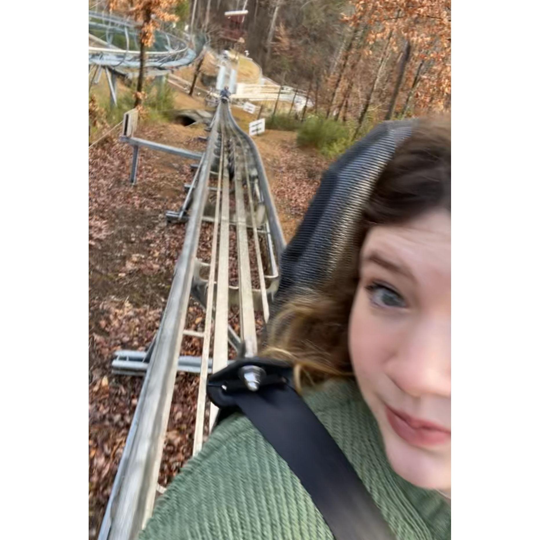 Me and Cj on the mountain coaster in Tennessee