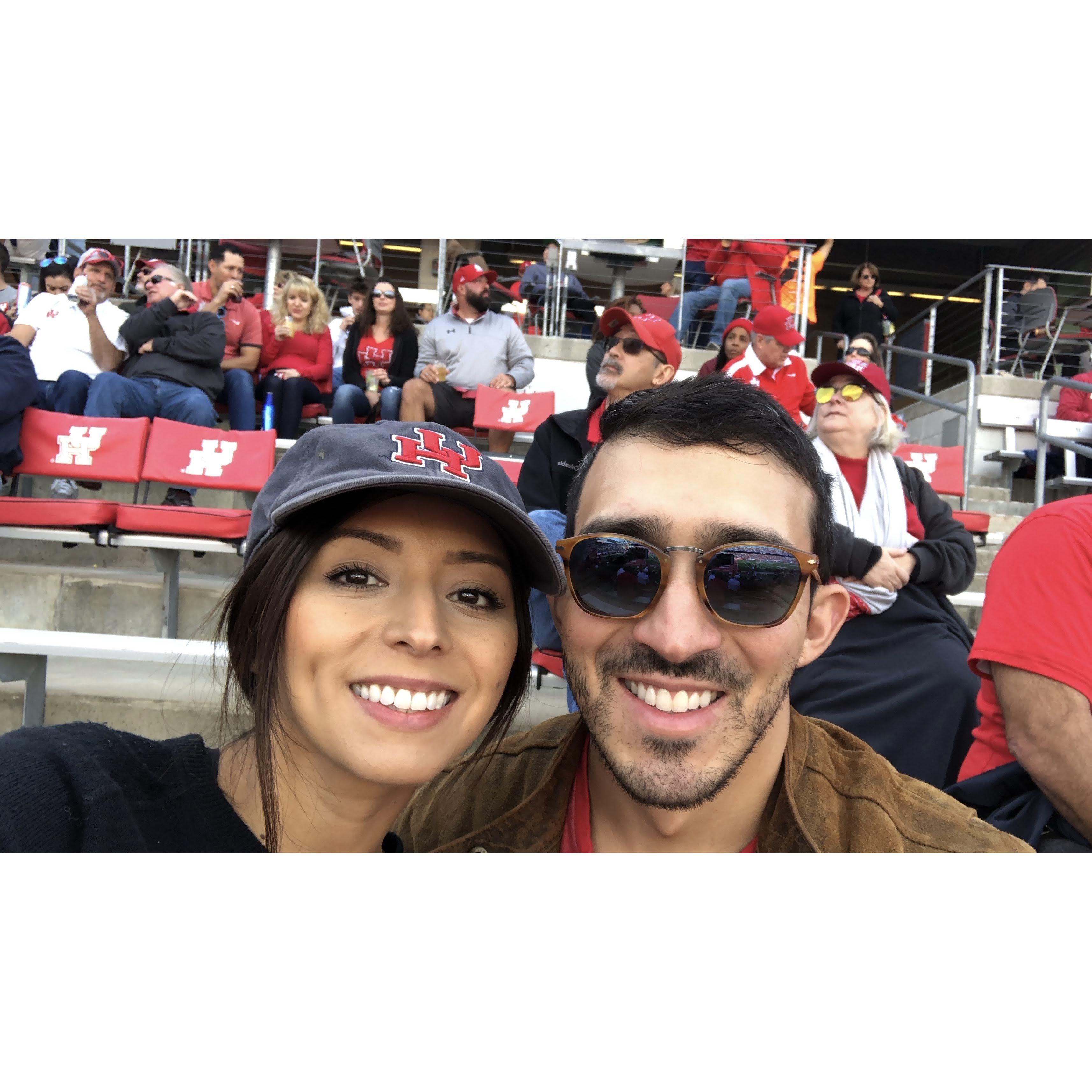 Our first UofH game. Go Coogs!