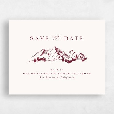 Wine, Red Wedding Save the Date - Crispin Landscape