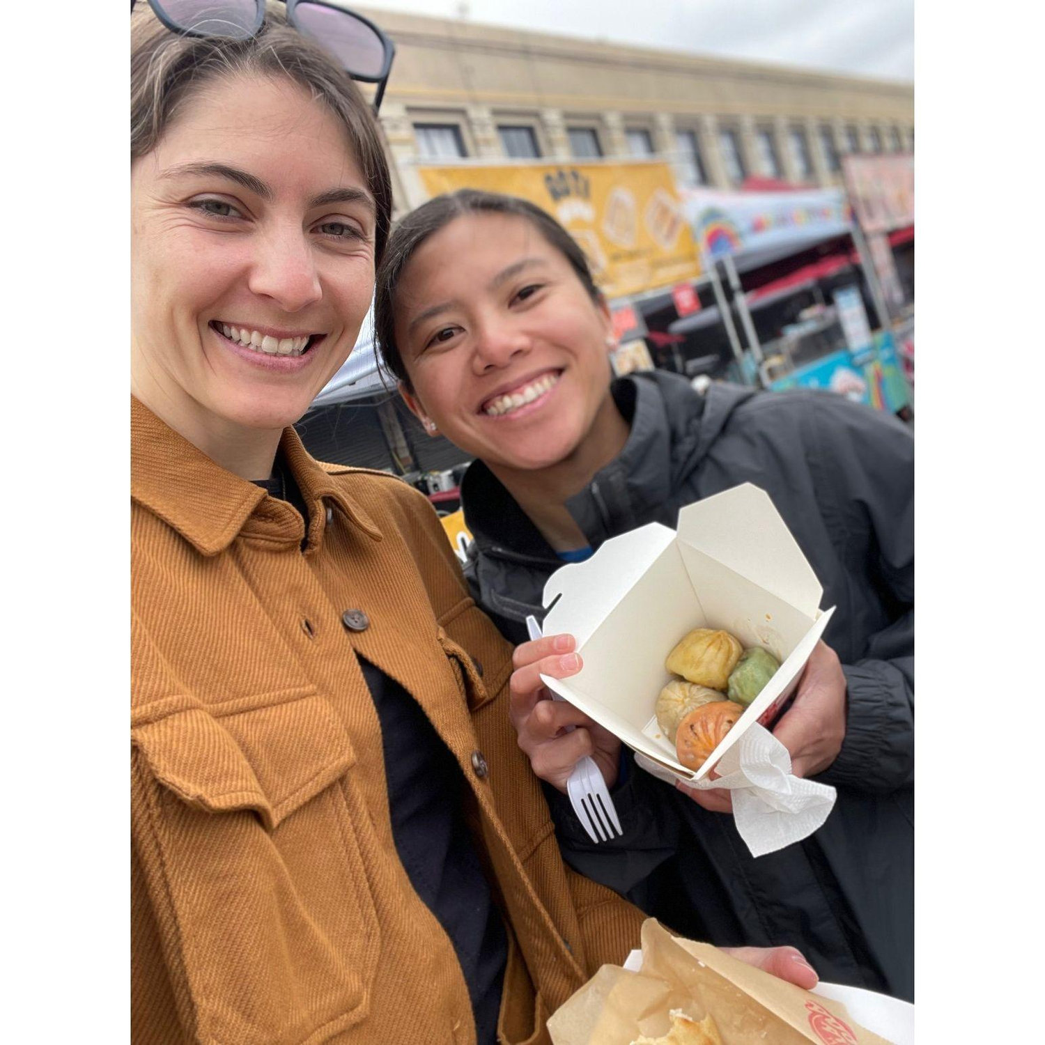 Some dumplings in Smorgasburg during Dani's tattoo weekend! [Los Angeles, CA]