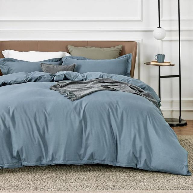 Bedsure Mineral Blue Duvet Cover Oversized King Size - Soft Double Brushed Duvet Cover for Kids with Zipper Closure, 3 Pieces, Includes 1 Duvet Cover (120"x98") & 2 Pillow Shams, NO Comforter