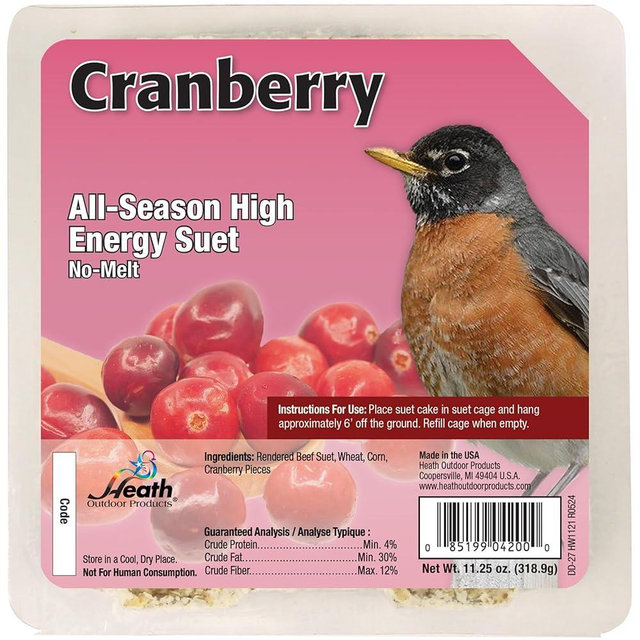 Heath Outdoor Products DD-27 Cranberry All Season Blend 11-1/4 Ounce Suet Cake (12 Cakes / Case)