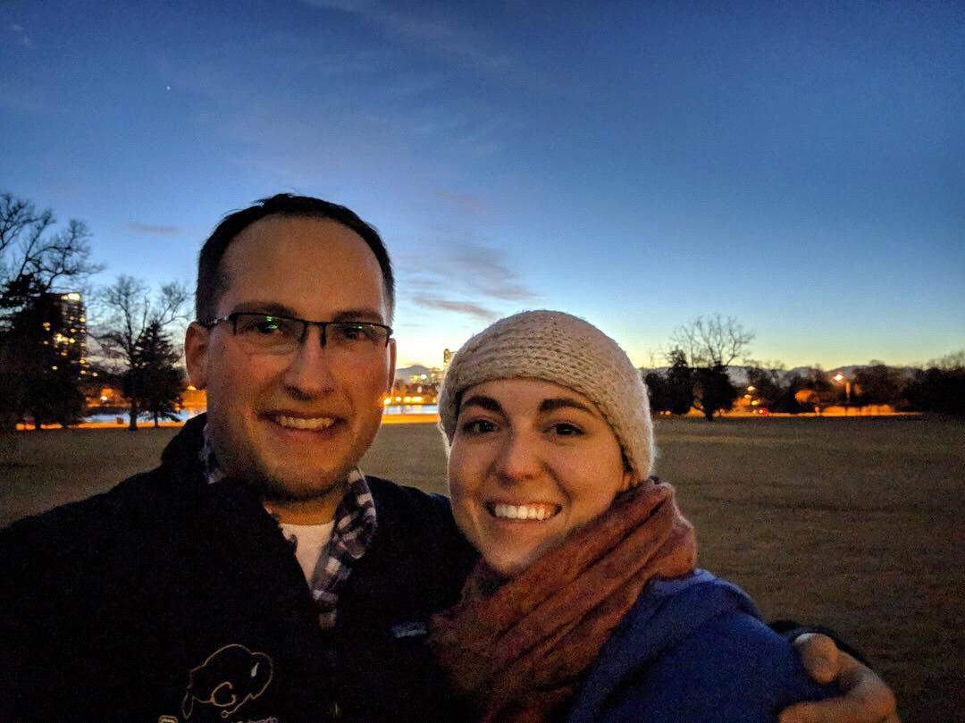Evening walk in City Park near our house. This is where Levi proposed a few months later!