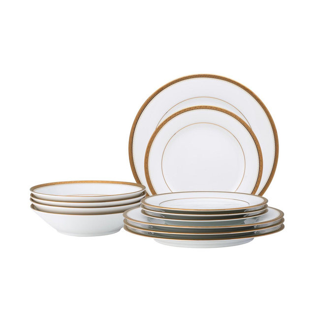 Noritake Charlotta Gold 12 Piece Set, Service for 4