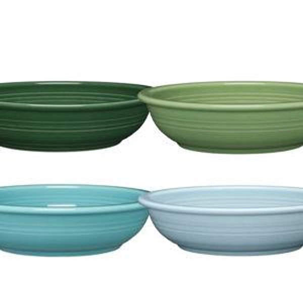 Mixed Aegean Classic Rim 8 3/8-Inch 34OZ Pasta Bowls, Set of 4