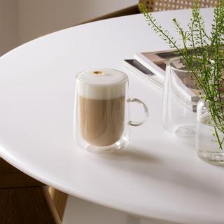 Artesano Hot & Cold Beverage Latte Glass with Handle, Set of 2