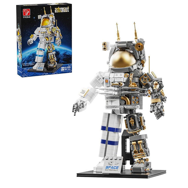 TYCOLE TGL Space Astronaut Building Block Set,860Pcs Spaceman Building Toys with Display Stand,Translucent Design Collection for Home or Office Decor,Birthday Gift for Adults& Boys Age 8-12