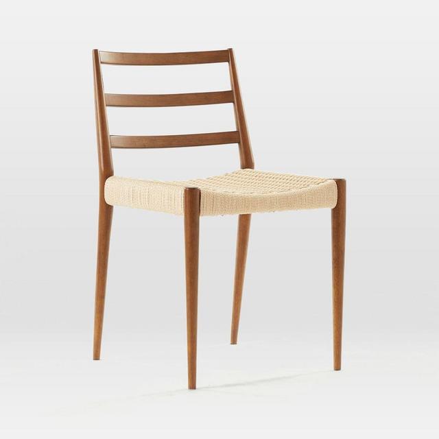 Holland Dining Chair, Walnut, Wood leg