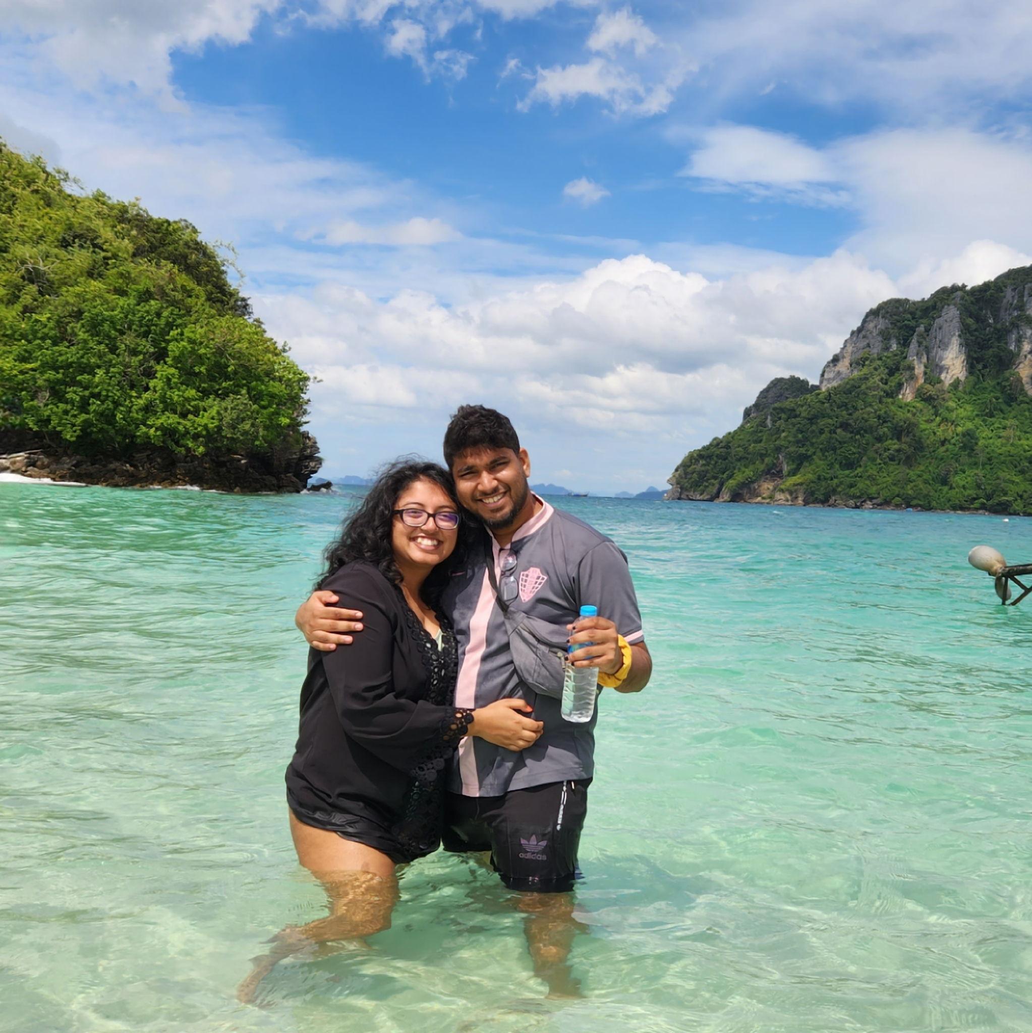 Moments before we were stranded on an island in Thailand due to a storm..