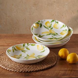 Lemons 4-Piece Bone China Pasta Bowl Set