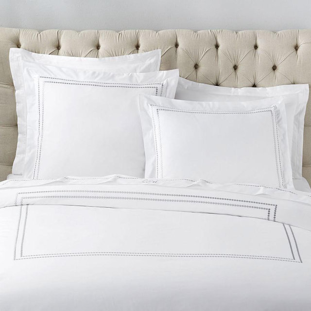 Gray Mist Pearl Organic Percale Duvet Cover, King/Cal. King