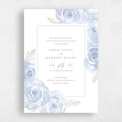 Winter Blue Wedding Invitation - Roana Classic
