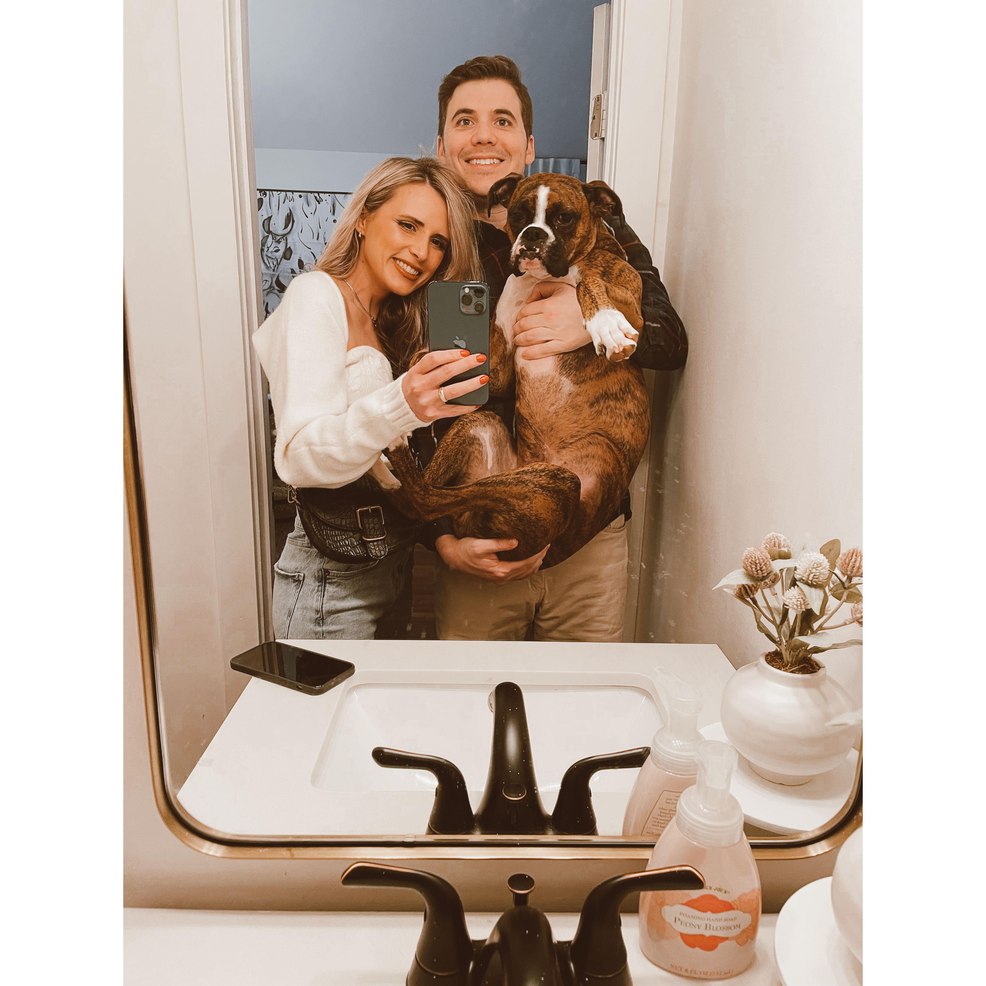 January 2023: Family photo before a friend's birthday celebration