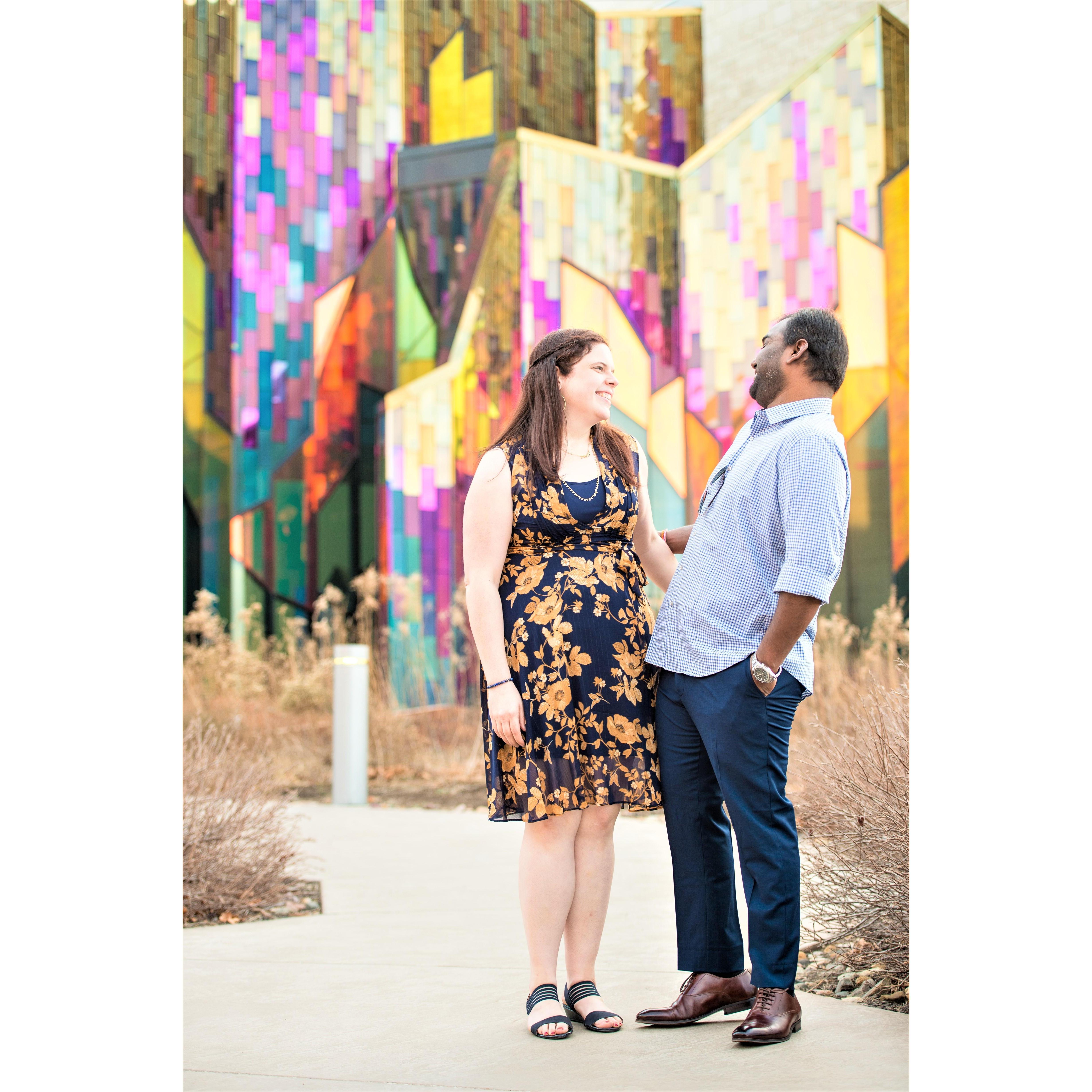 Engagement Photos at PrairieFire KC. Photos by Vijay Ainapurapu.
