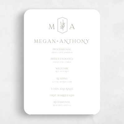 White Rounded Wedding Program - Eldridge